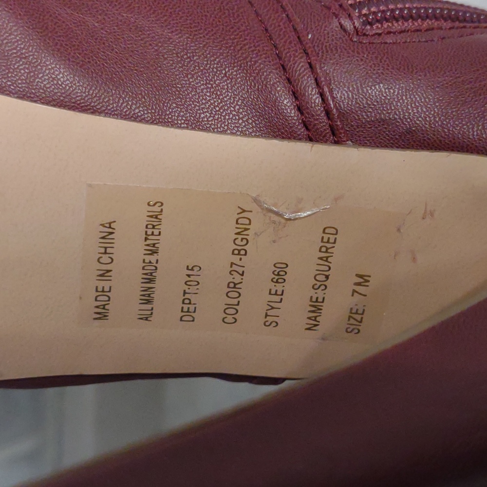 Bakers Women's Squared Burgundy Lace Up Platform Stiletto Pumps Heels Size 7 - Picture 12 of 16